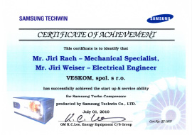 Samsung Techwin - Certificate of Achievement